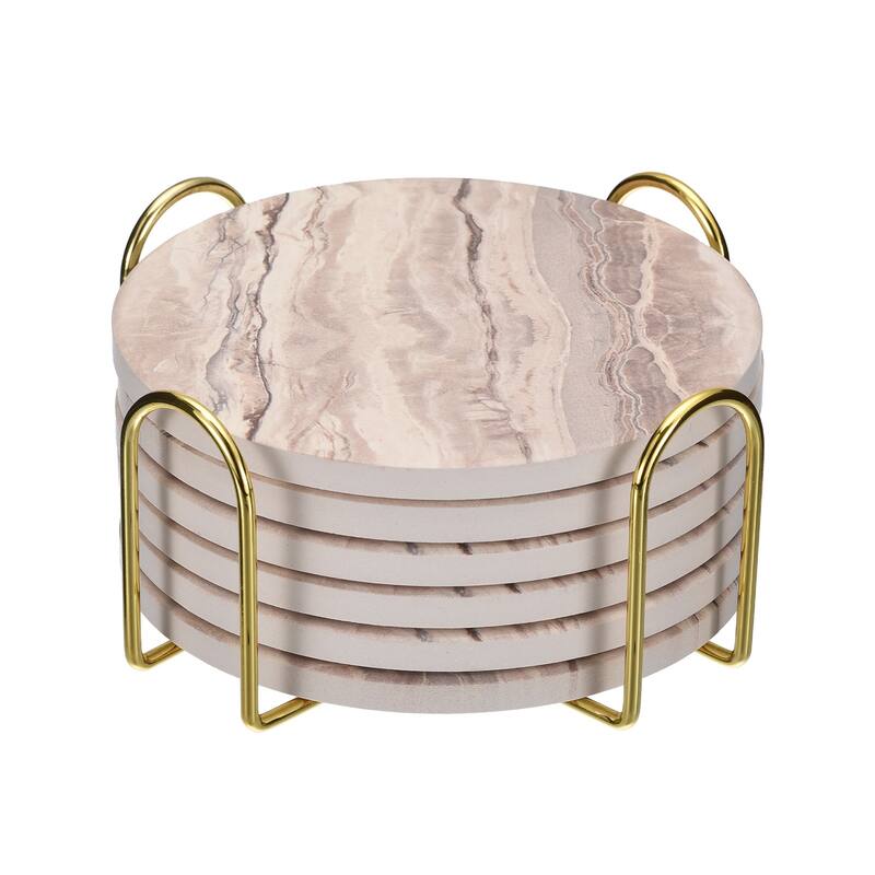 Coaster Holder, 1pcs 4" - for Both Round and Square, Holds 6 Coasters - 2.17"