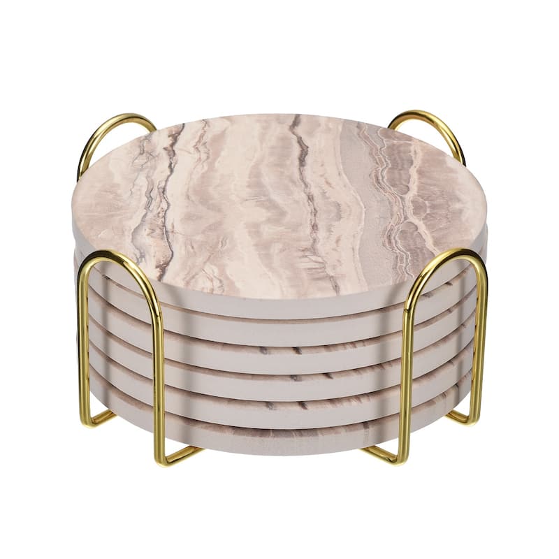 Coaster Holder, 2pcs 4" - for Both Round and Square, Holds 8 Coasters - 2.95"