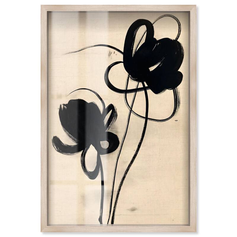 Florals in the Minimal I Shadowbox by Art Remedy - Natural - 24" x 36"