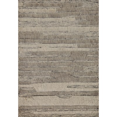 Moroccan Oriental Accent Rug Handmade Stripe Wool Carpet - 2'0"x 3'0"