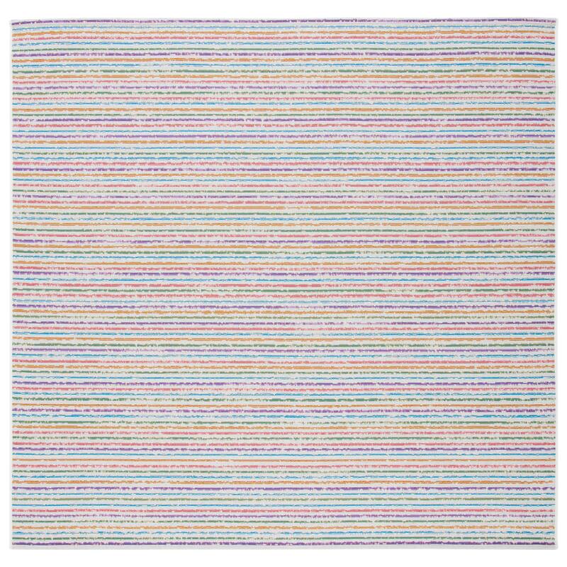 SAFAVIEH Summer Willemien Boho Indoor/ Outdoor Waterproof Patio Backyard Rug - 6'7" Square - Ivory/Blue