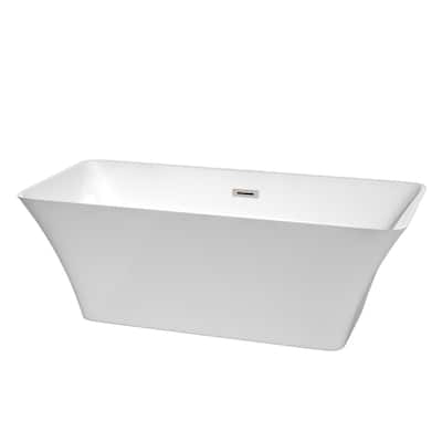 Wyndham Collection Tiffany 67" Free Standing Acrylic Soaking Tub with