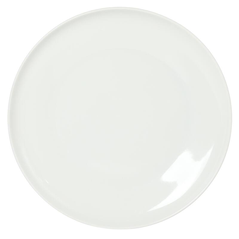 Gibson Home Havenstone 12-Piece Porcelain Dinnerware Set - Plates & Bowls, Classic White Everyday Dish Set