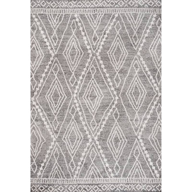 JONATHAN Y Pele Moroccan Style Diamond Area Rug - 3 X 5 - Gray/Ivory
