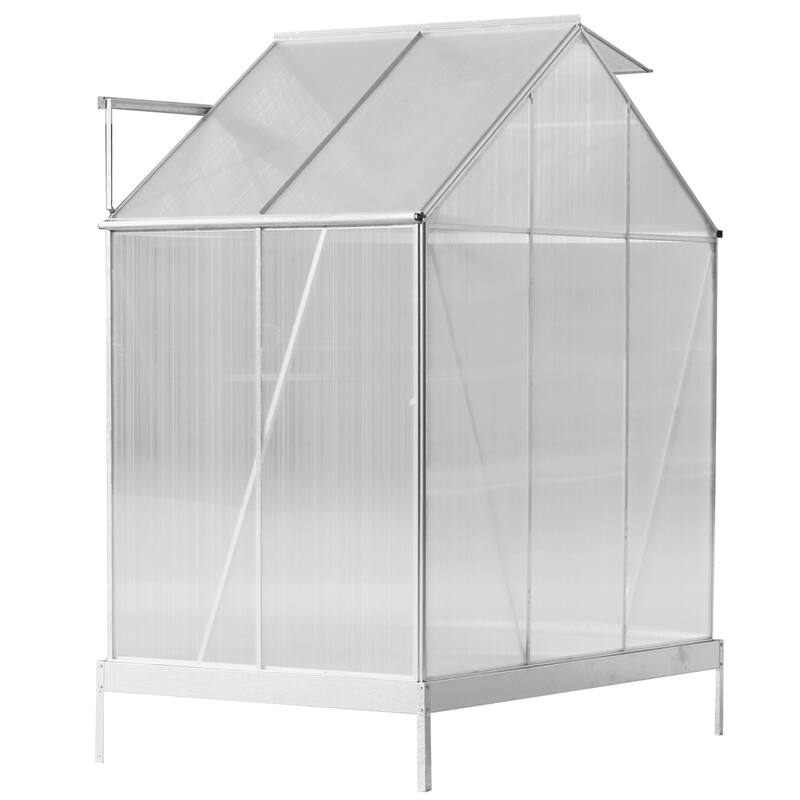 Polycarbonate Greenhouse,Heavy Duty Outdoor Walk-in Green House Kit - 6.3'*4.2'*7'