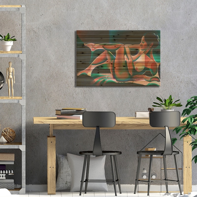 Solarized Roundism Print On Wood by Corné Akkers - Multi-Color