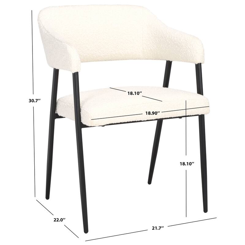 SAFAVIEH Ebba Dining Chair - 21.7 In. W x 22 In. D x 30.7 In. H - 22Wx22Dx31H