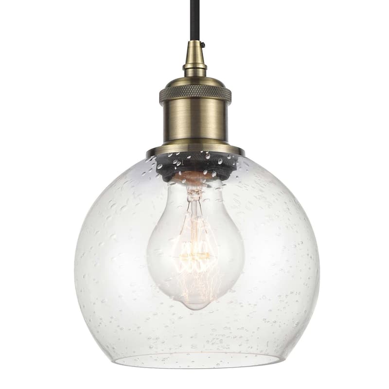 Innovations Lighting 516-1P-10-6 Athens Pendant Athens 6" Wide Mini - Antique Brass / Seedy