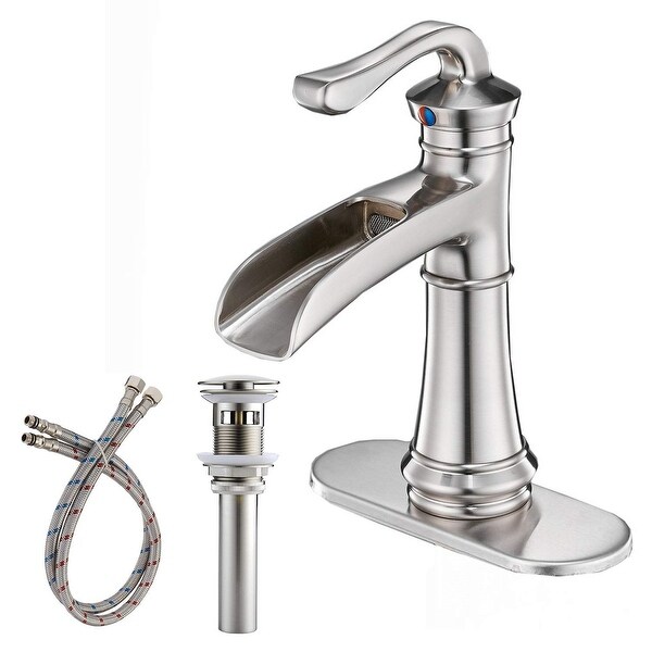 Vibrantbath Commercial Single Handle Waterfall Bathroom Sink Faucet