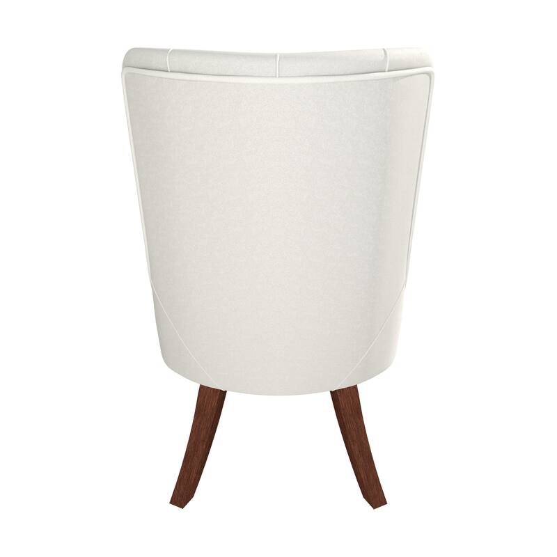 Dining Chair in Leather/Velvet Diamond-Tufted Design Side Chair in Rubberwood