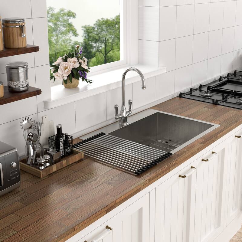 Drop in Topmount Single Bowl Sink 16 Gauge Stainless Steel Kitchen Sink Basin