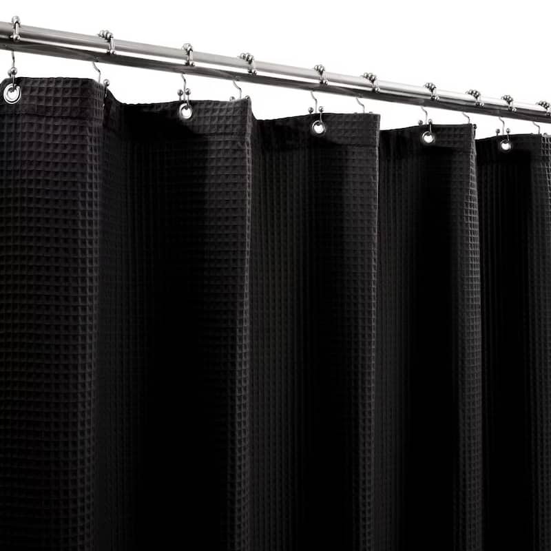 Cotton Blend Honeycomb Waffle Shower Curtain