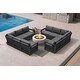 preview thumbnail 20 of 75, PURPLE LEAF Caesar Outdoor Couch with 9.6" Thick Cushion and Table for Yard Porch Deck, Grey Outdoor Patio Conversation Sets 10 Seats - L-shaped