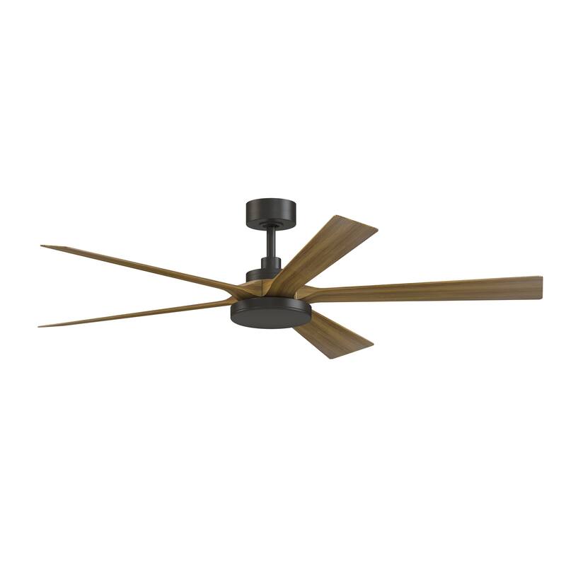 TorchAire 64 inch Indoor/Outdoor Ceiling Fan with LED CCT Select Light Kit - Dark Bronze - Koa Blades - 64 Inches