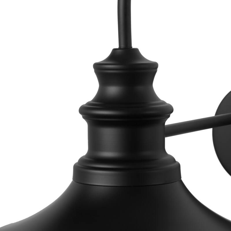 Farmhouse 1-Light Black Finish Dome Exterior Dusk To Dawn Oversize Wall Sconce