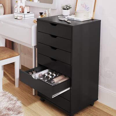 7 Drawer Dresser, Storage Cabinet for Makeup, Tall Chest of Drawers for Closet and Bedroom