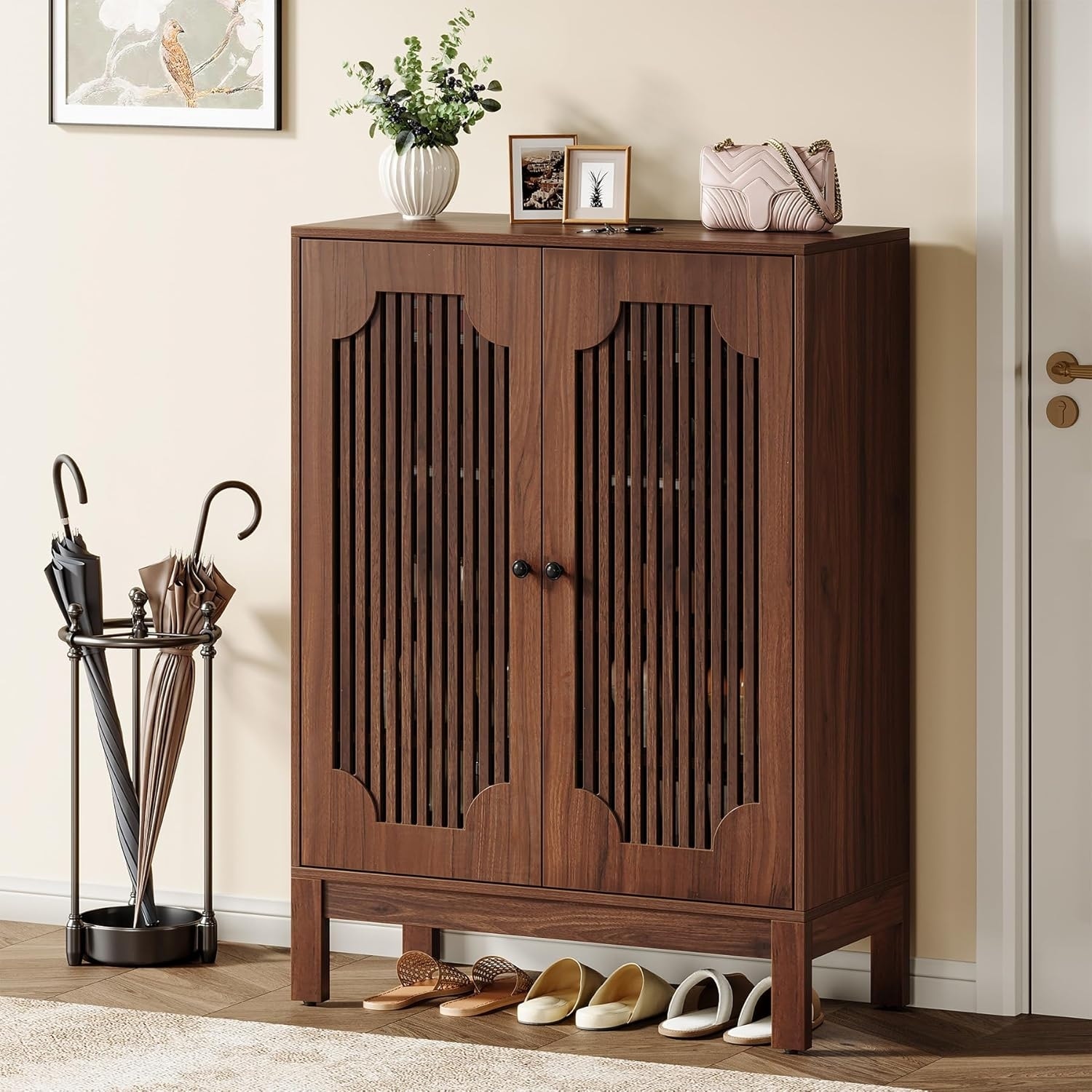 5-Tier Adjustable Shoe Cabinet with Doors for 20 Pairs