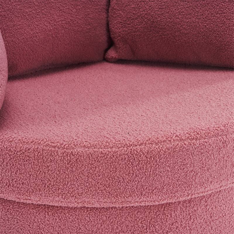 Teddy Fabric Swivel And Storage Chair w/Back Cushion For Living Room
