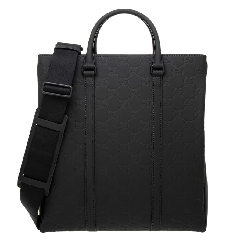 Gucci Men's GG Rubber-Effect Tote - Black