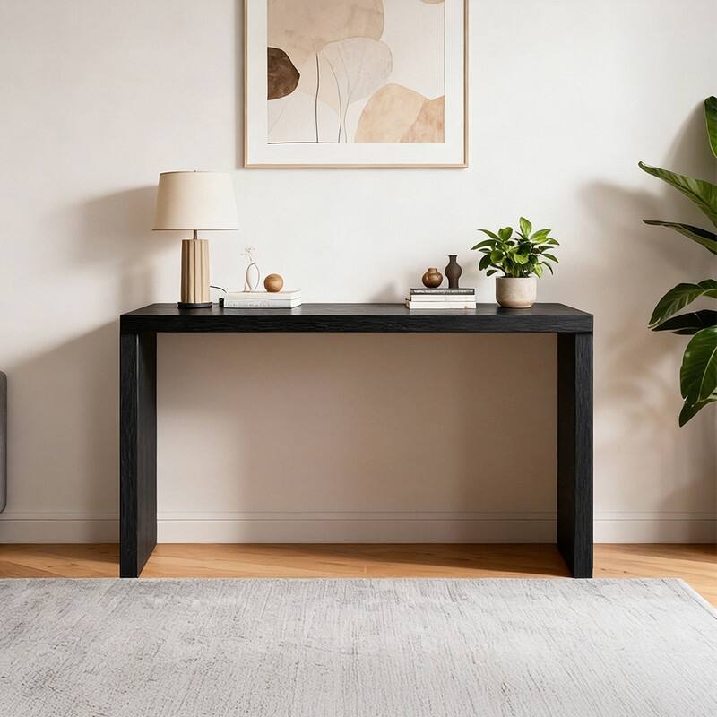 58''Modern Wooden Long Console Table for Entryway and Living Room - Natural - MDF