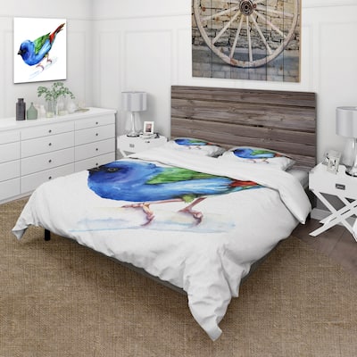 Designart 'Forbes Finch Bird' Traditional Duvet Cover Comforter Set