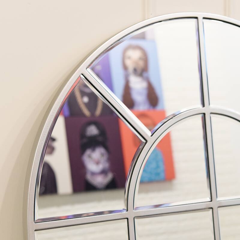 Beveled Arch Window Panel Wall Floor Mirror - Clear - 30 in. x 0.9 in. x 44 in.