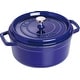 preview thumbnail 1 of 3, Staub 24cm / 4 qt Cast Iron Round Cocotte, Dark Blue