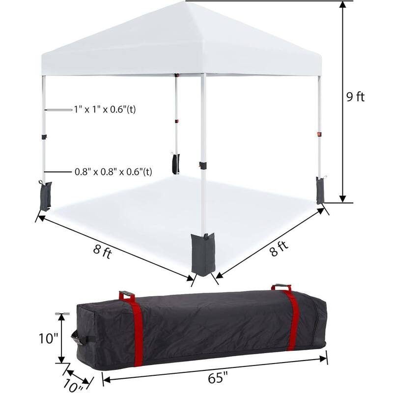 Outdoor Folding Portable Patio Shade, Pop Up Canopy Tent with 3 Adjustable Heights