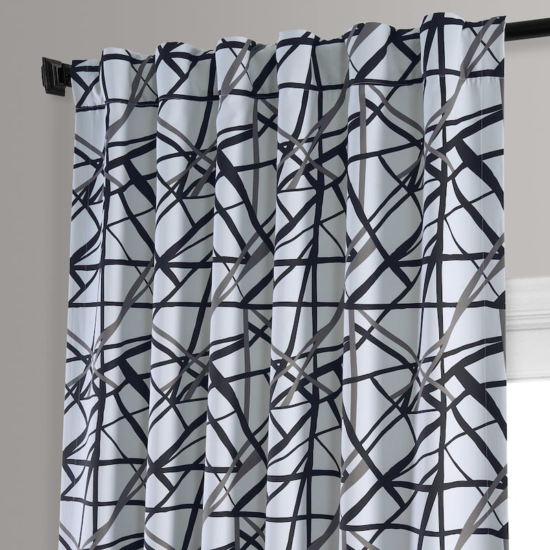 Exclusive Fabrics Gridlock Blackout Room Darkening Curtain Panel Pair (2 Panels)