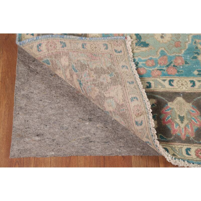 Pink Tabriz Persian Vintage Area Rug Hand-Knotted Wool Carpet - 6'6" x 10'4"