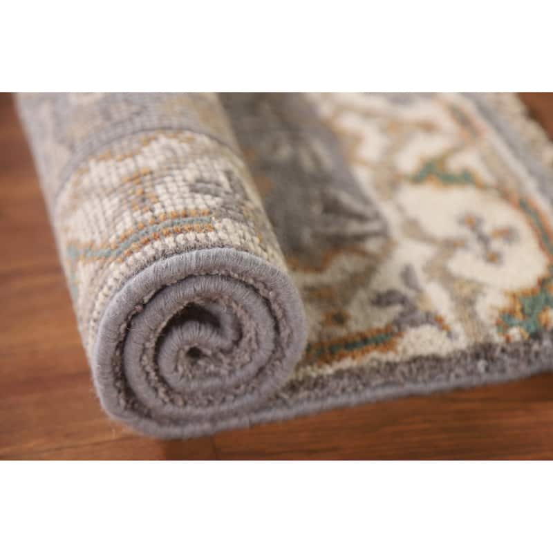 Gray Oushak Oriental Foyer Area Rug Handmade Wool Carpet - 2'0"x 3'0"