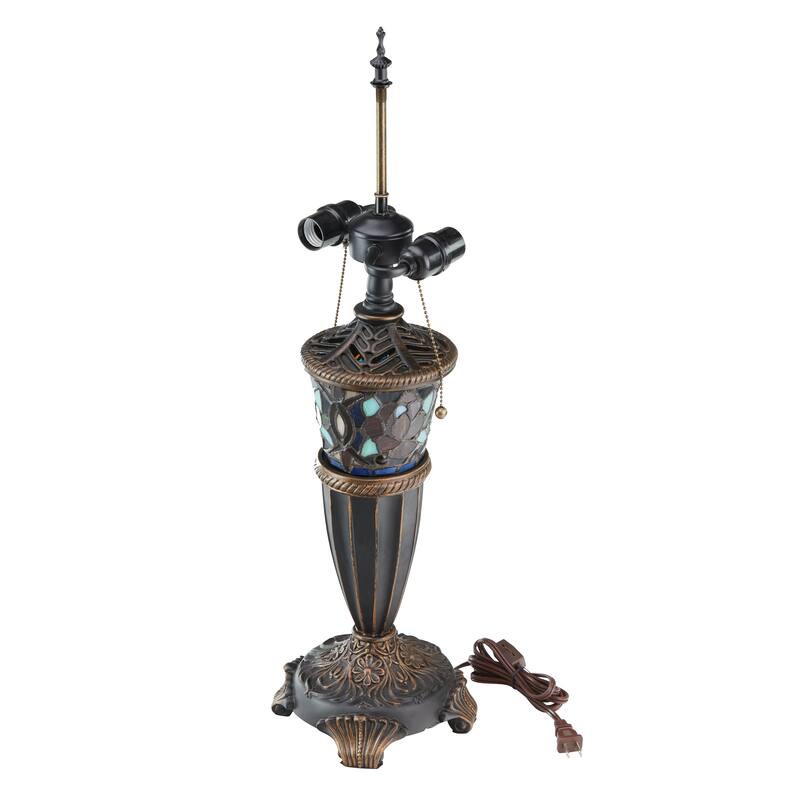 Gracewood Hollow Lachmet Multicolored Stained Glass Table Lamp (27.5 in.) - 17"L x 17"W x 27.5"H
