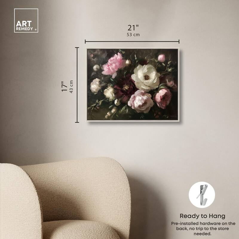 Peony Palette Nocturne Canvas by Art Remedy