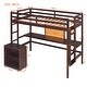 preview thumbnail 4 of 9, Twin Size Loft Bed with Desk and Writing Board, Pine Wooden Bed with Desk, Kid's Bed with 2 Drawers Cabinet, Espresso