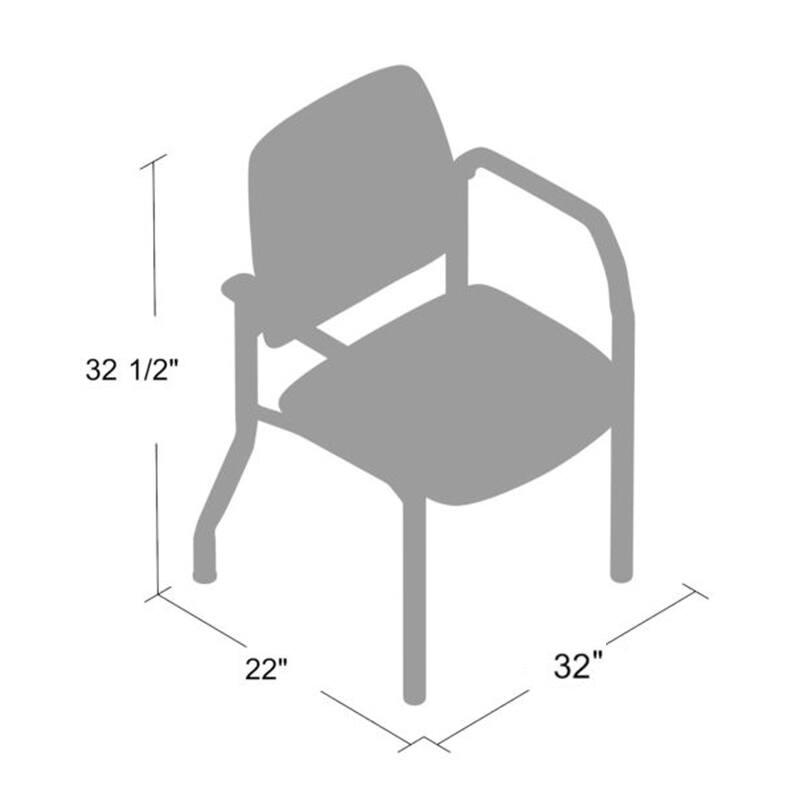 Theo XL Wide Guest Chair, 500 lbs, Black Antimicrobial Vinyl