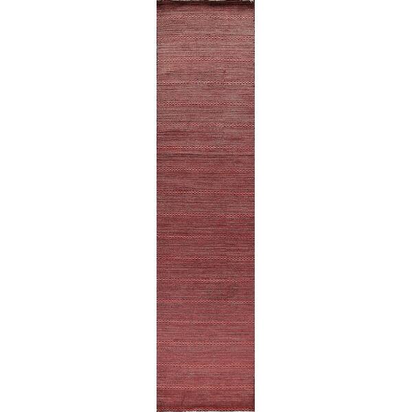 slide 1 of 19, Tribal Striped Gabbeh Kashkoli Oriental Wool Runner Rug Hand-knotted - 2'8" x 13'11"