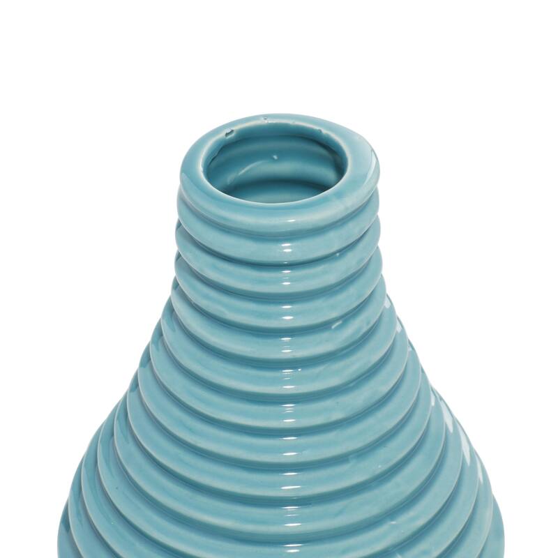 Ceramic Decorative Vase with Varying Patterns - Set of 3 Silver or Blue - Roche River Decor