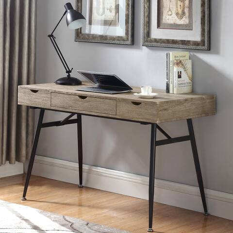 Rustic Driftwood Design Flip Top Storage Home Office Computer Writing Desk