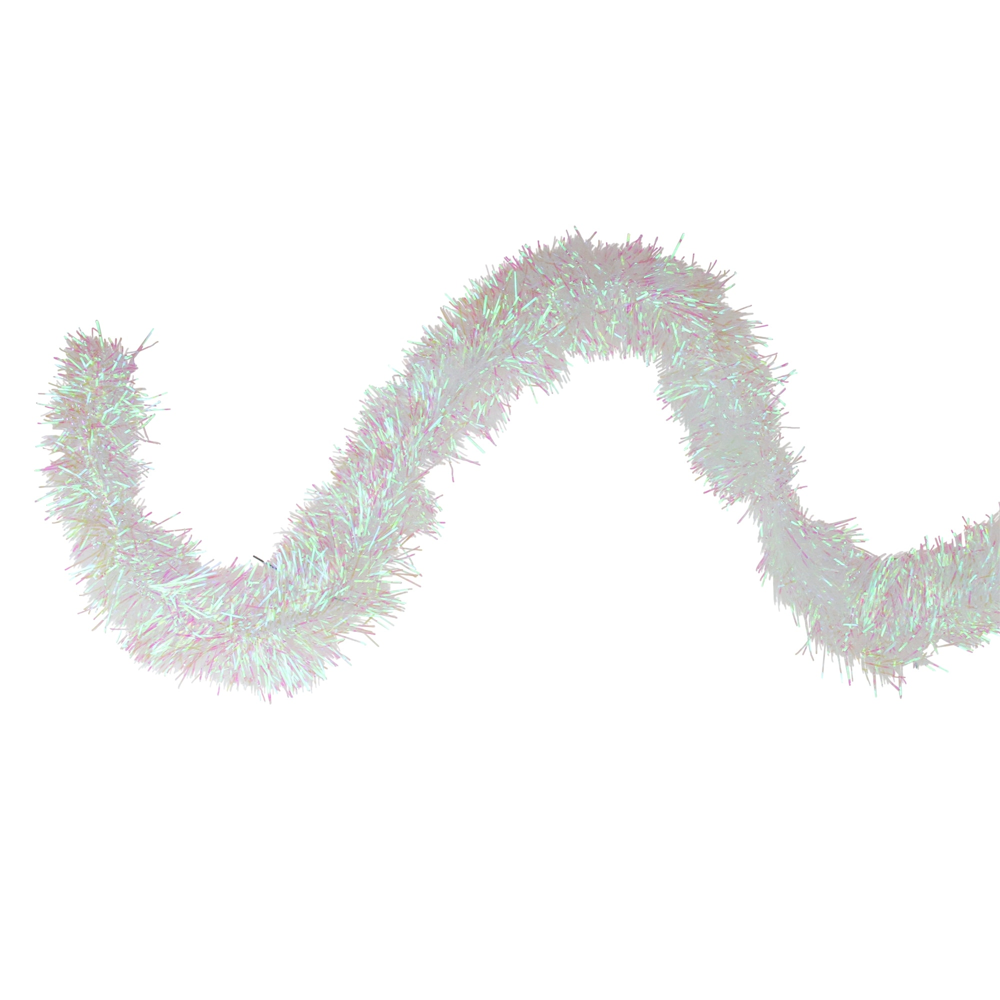 Iridescent Tinsel Commercial Christmas Garland 50' x 4" White Unlit