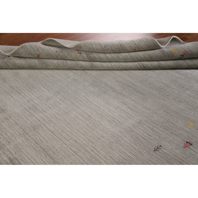 Tribal Gabbeh Area Rug Hand-Knotted Wool Carpet - 7'10"x 9'8"