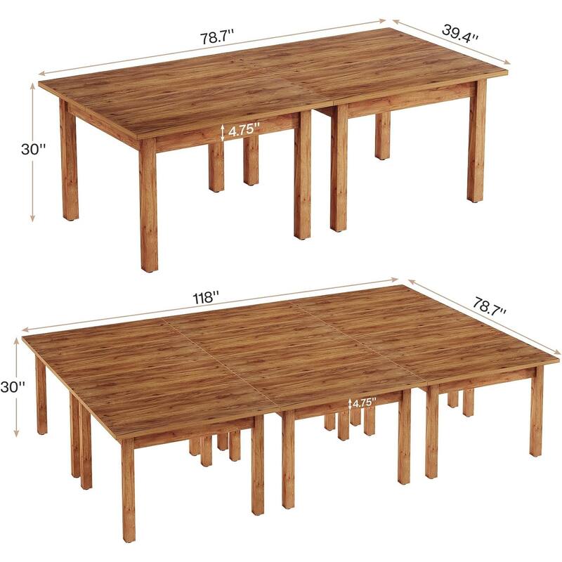 Square Dining Table/Desk Solid Wooden Legs Compact Kitchen Table for Dining/Living Room