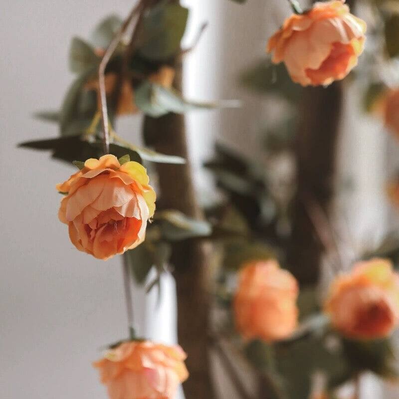 RusticReach Artificial Small Peony Flower Vine 65" Long