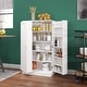 preview thumbnail 3 of 4, 41" Kitchen Pantry, Farmhouse Pantry Cabinet, Storage Cabinet with Doors and Adjustable Shelves 41" H x 23.2" W x 12" D (White)