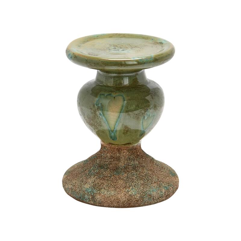 Sculptural Terracotta Pillar Candle Holder