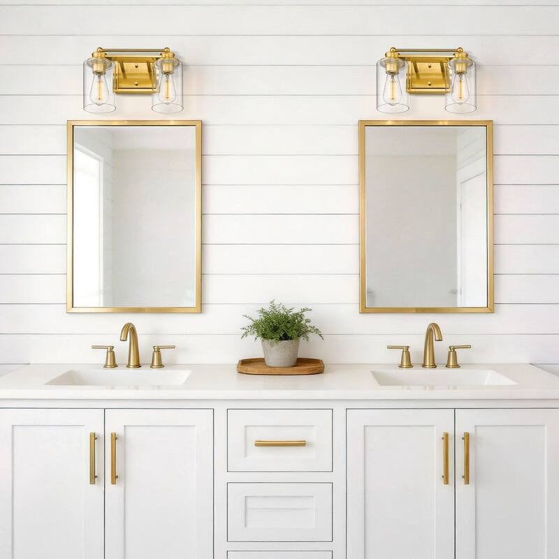 Bathroom Vanity Light,Wall Sconce Lamp Over Mirror with Clear Glass Shade