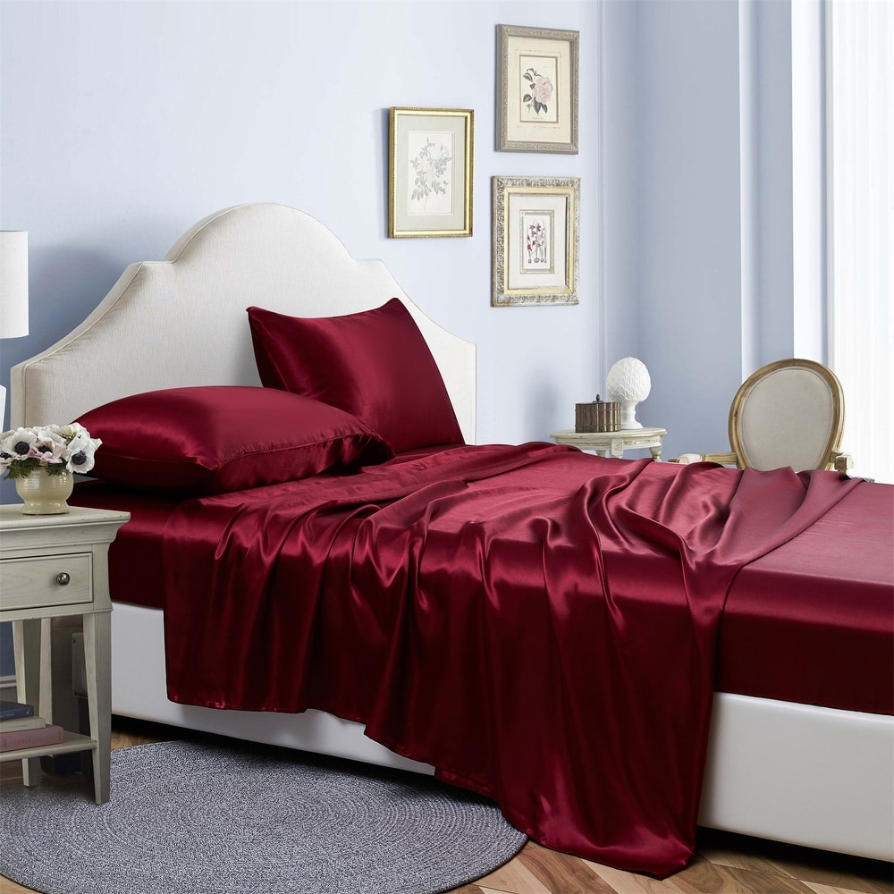 Red Satin Bed Sheet Sets Bed Bath & Beyond