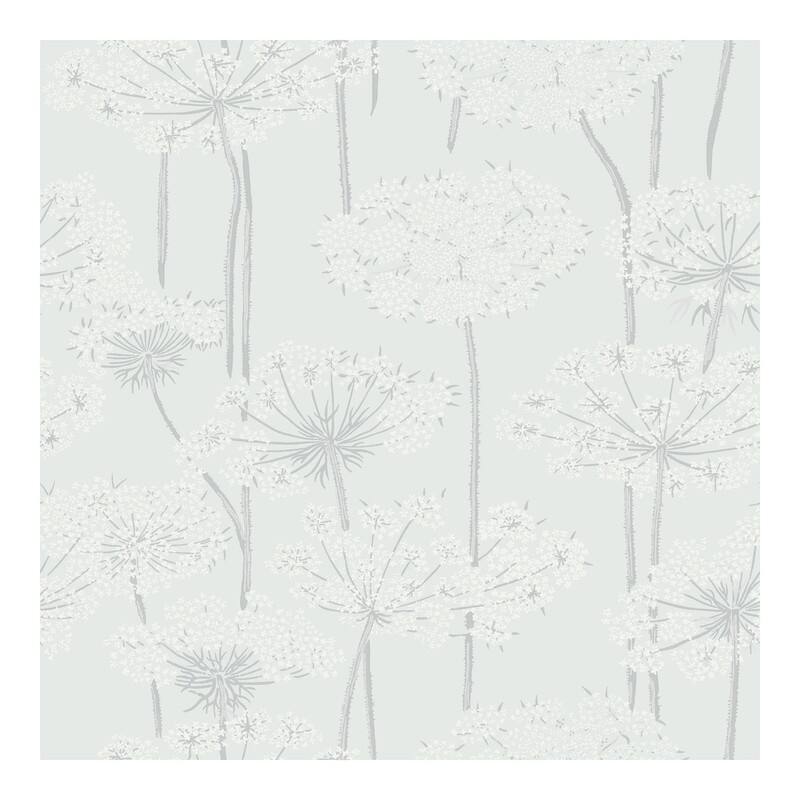 Borastapeter Ingrid Grey Dandelion Meadow Wallpaper - 20.9 x 396 x 0.025