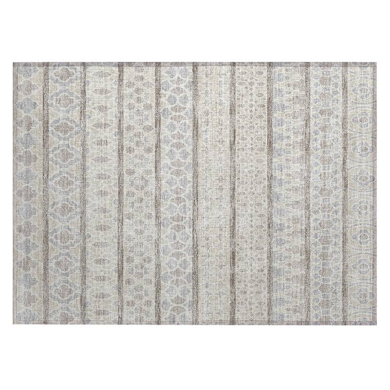 Machine Washable Indoor/ Outdoor Chantille Boho Stripe Rug