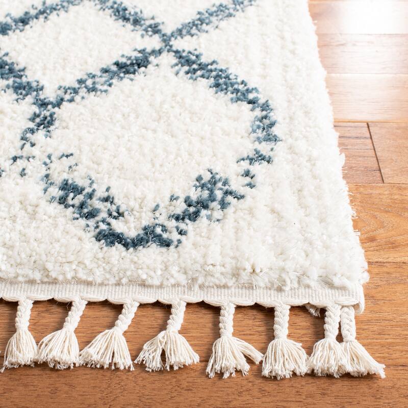 SAFAVIEH Berber Fringe Shag Lillis Trellis 1.2-inch Thick Rug