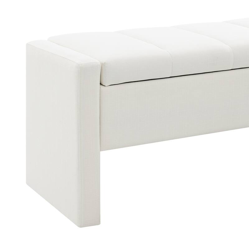 Modern Bed End Bench with Storage,Upholstered Large Foot Rest Stool, Comfy Window Vanity Bench for Living Room,Bedroom